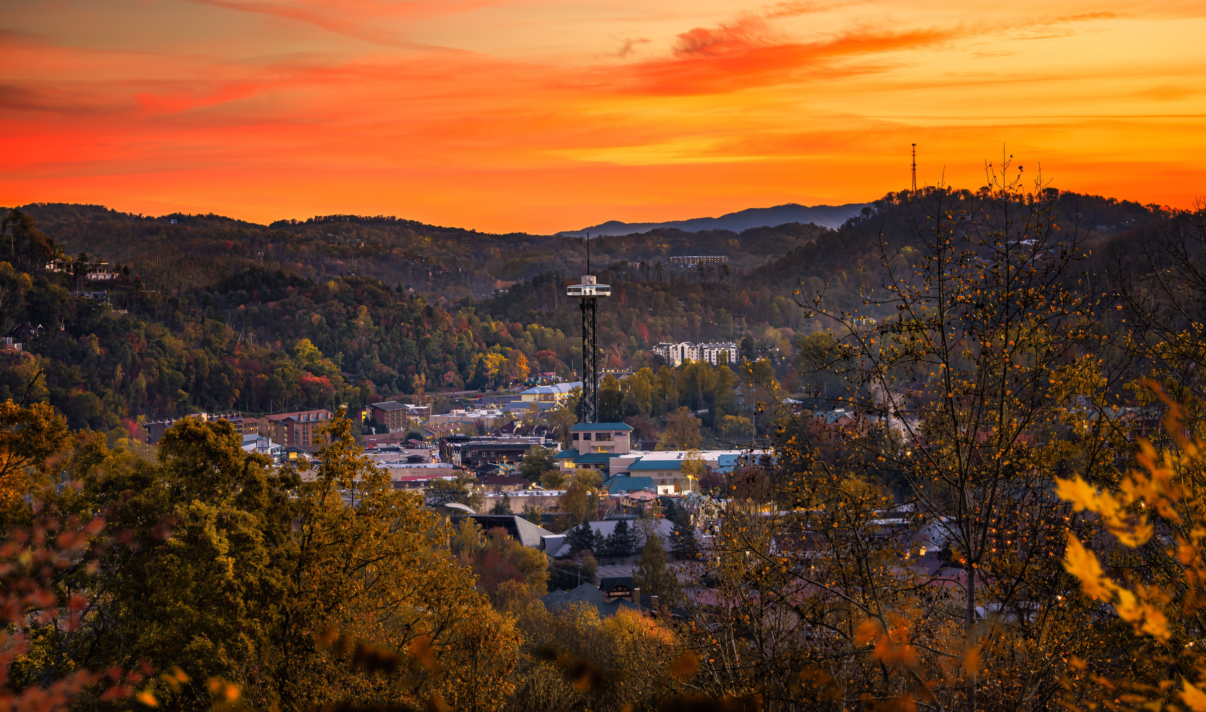 Gatlinburg at sunset