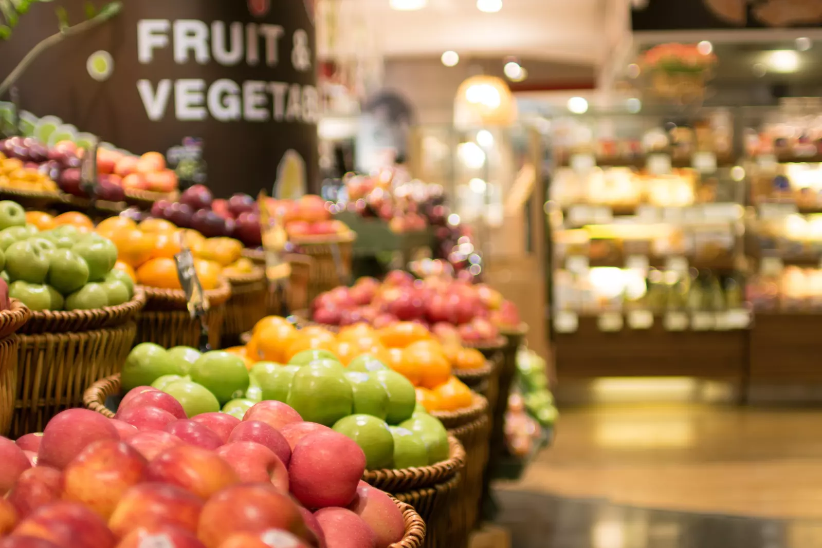 produce at grocery store