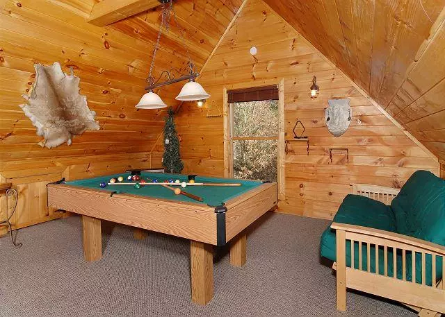 pool table at cabin