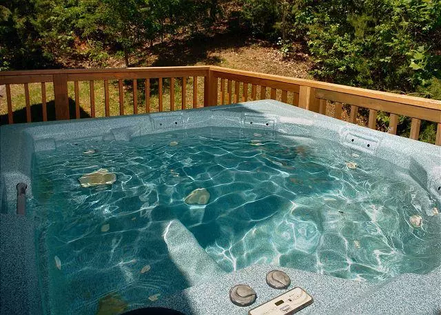 hot tub at cabin