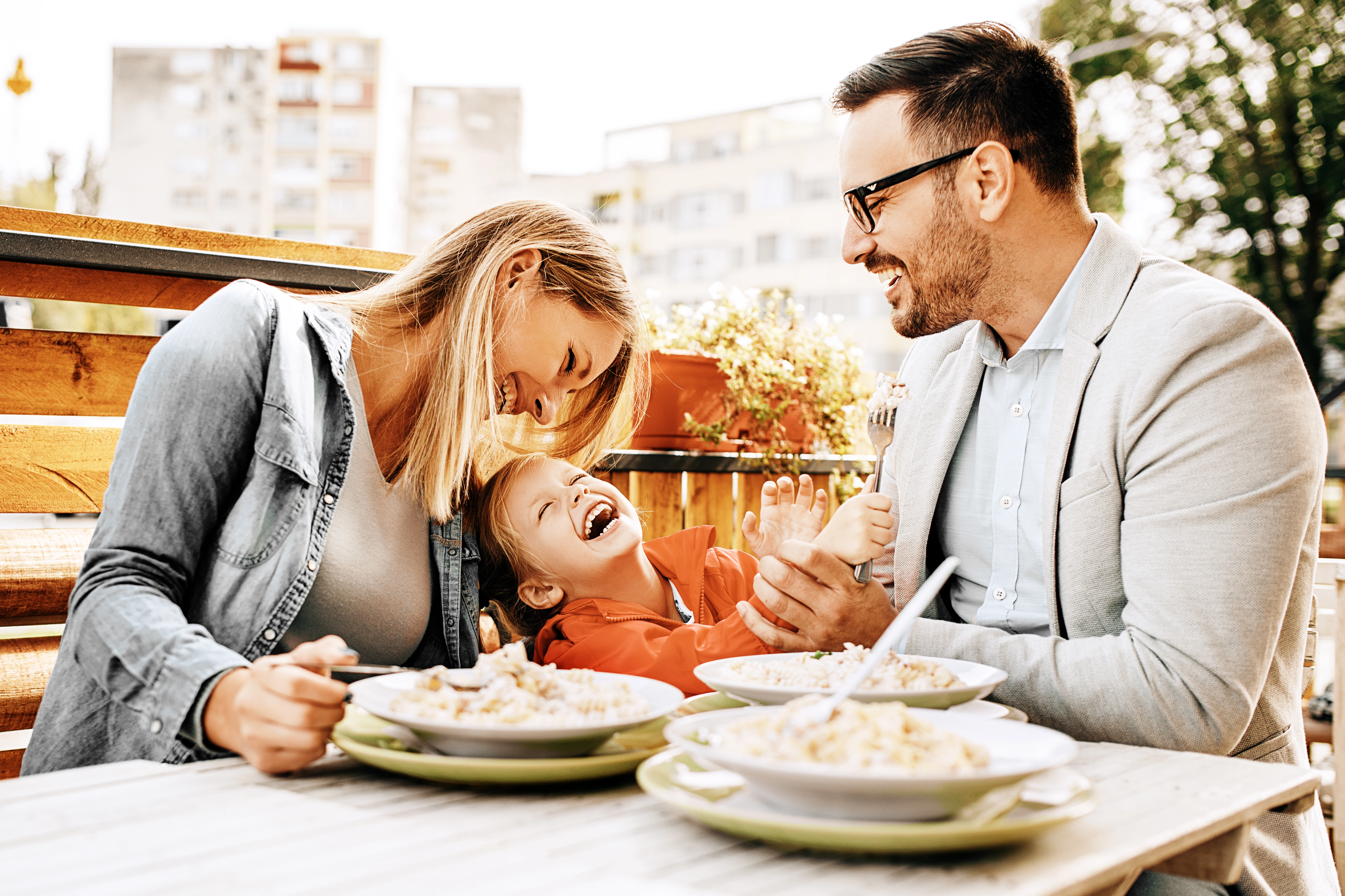 family eating together