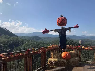 view of the mountains and scarecrow decor at anakeesta