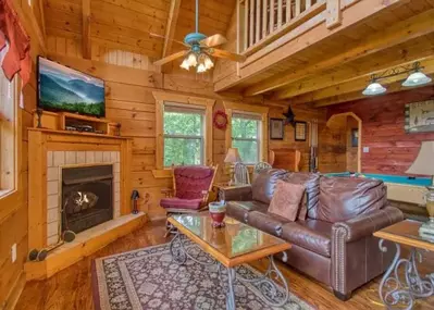 american dream cabin living room