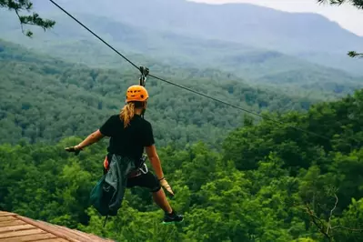 zipining with climbworks smoky mountains