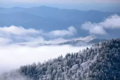 Beautiful photo of winter in the Smoky Mountains.