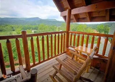 The deck of Starry Nights, one of the best affordable Pigeon Forge cabin rentals.