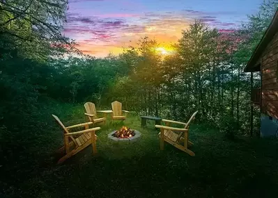 Dream Maker couples cabins in Gatlinburg TN fire pit