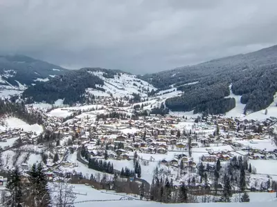 Galtinburg mountains in the winter with snow