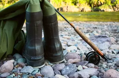 fishing gear on bank 