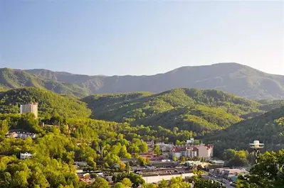 Sun rises over Gatlinburg TN