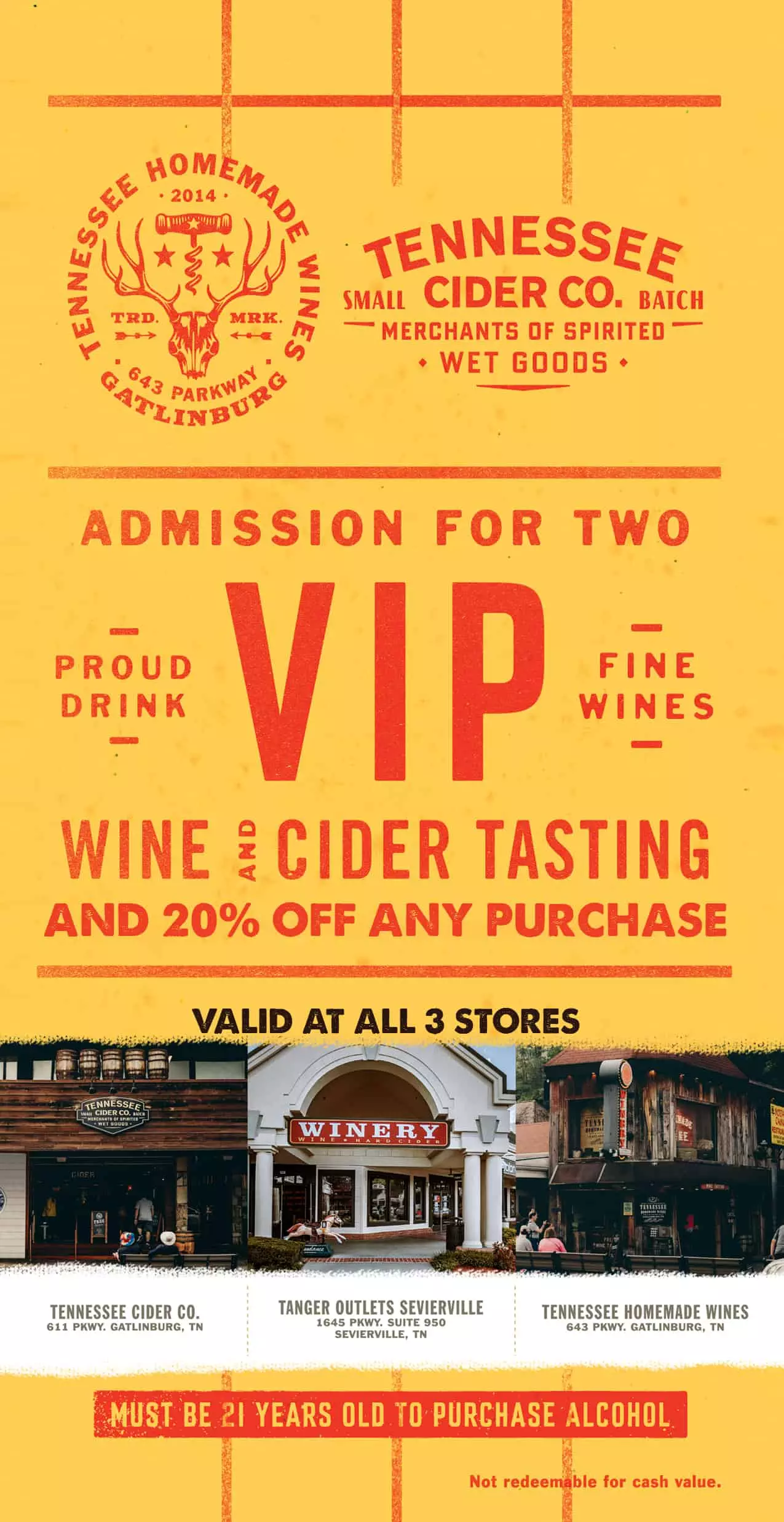 Tennessee Cider Company VIP tasting coupon