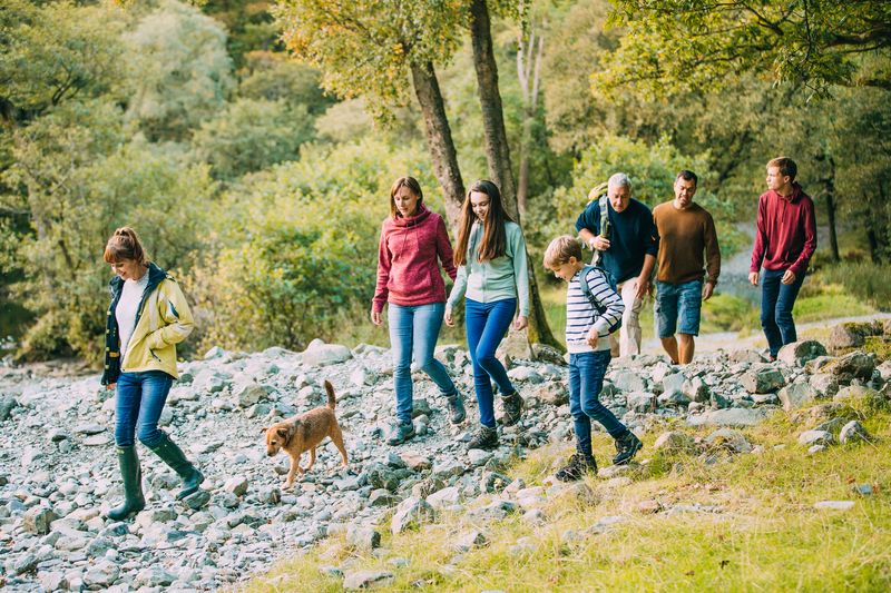 family hiking