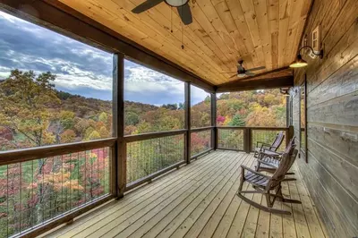 cabin with mountain views