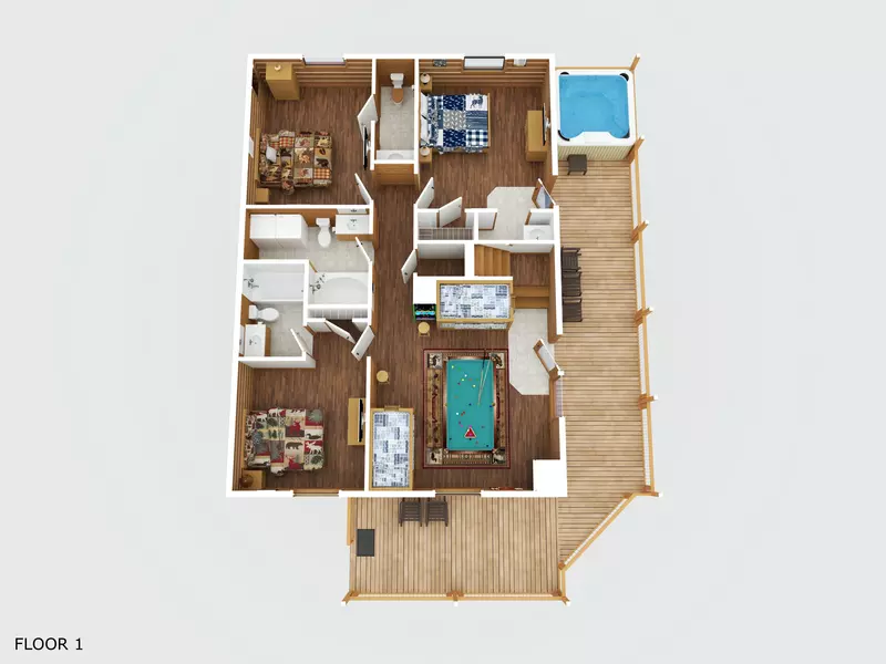 Property image, FloorPlan, of Smoky View with a Twist #2030