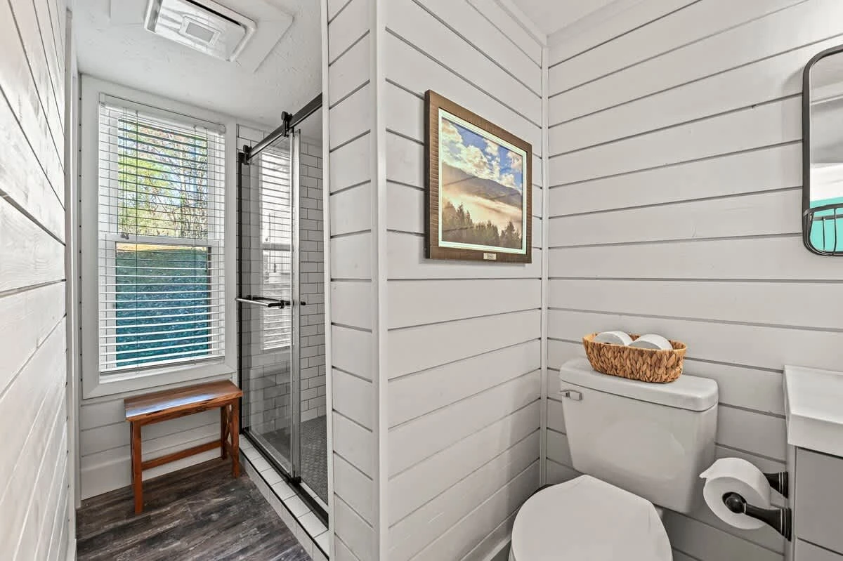 2nd Bathroom w/ Tiled Shower & Bluetooth Speaker