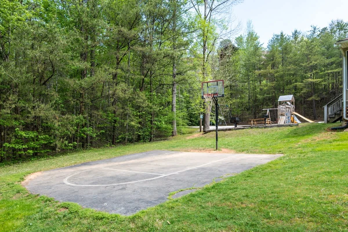 Layout of basketball court & playground