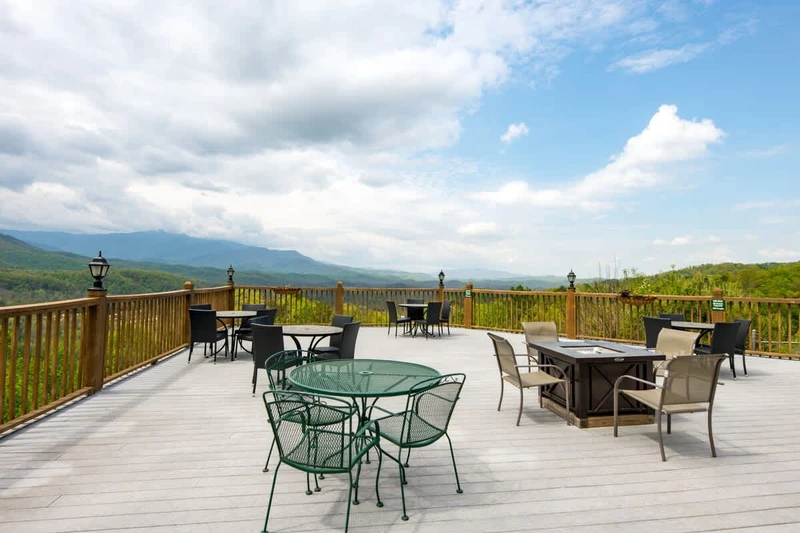 Eat a meal outside or just take in the view from Deer Ridge's deck area