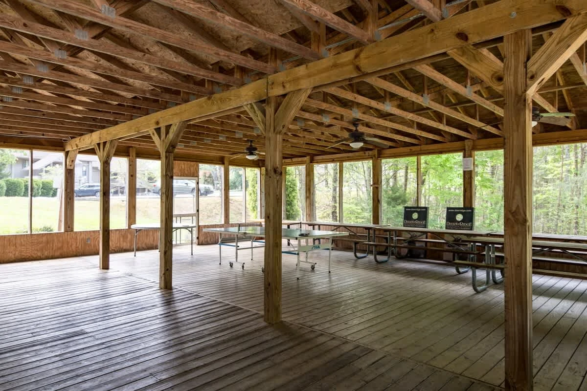 An enclosed picnic area is available at the resort.